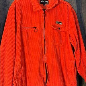 Orange Corduroy Zip Jacket - Men